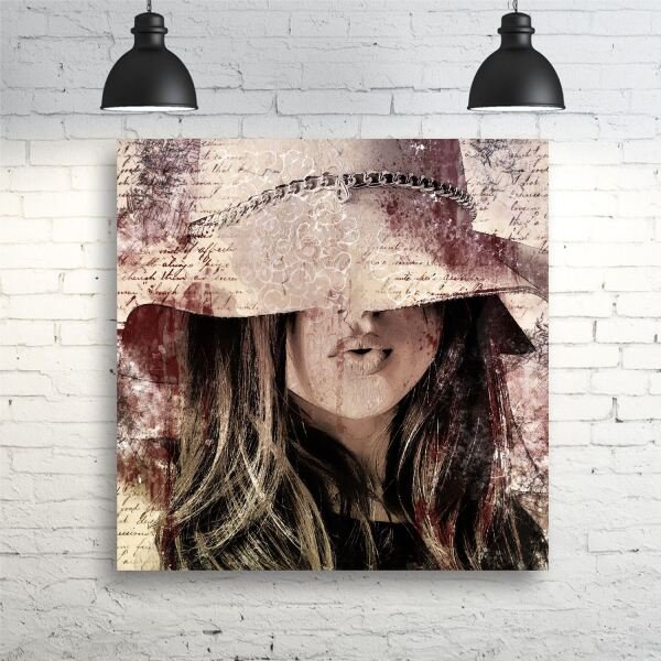 Quadro Mulher Chapeu Abstrato Para Salao De Beleza Estetica Madeiramadeira