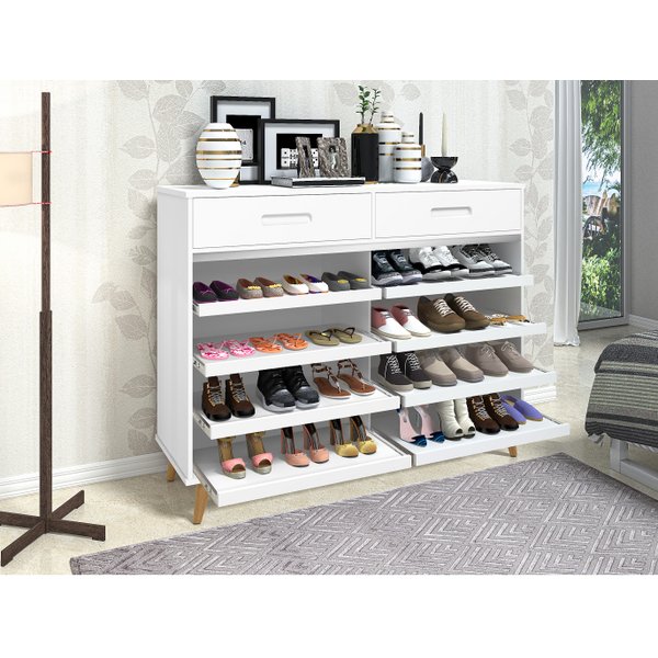 Sapateira grecia com gaveta e porta de correr mdf potente | MadeiraMadeira
