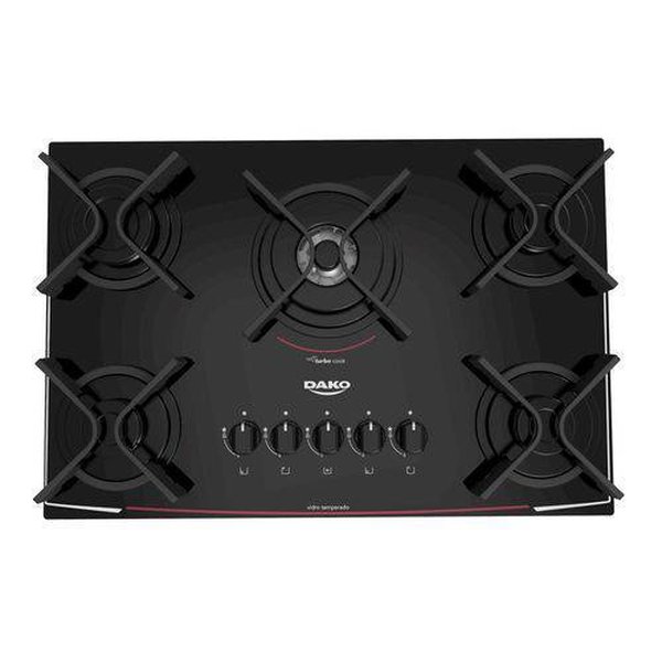 Cooktop Dako Turbo 5 Bocas Com Trempe Ferro Fundido DC5VTZPS0 PRETO MadeiraMadeira