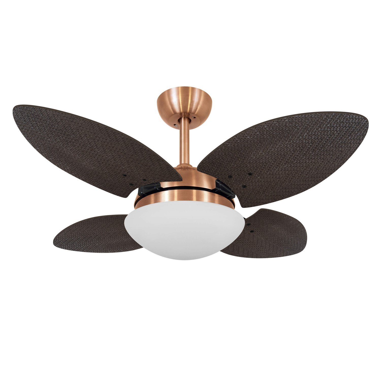 Menor preço em Ventilador de Teto Vidro Fechado 4 Pás Mini Pétalo Palmae Volare 220V Cobre/Marrom Tabaco