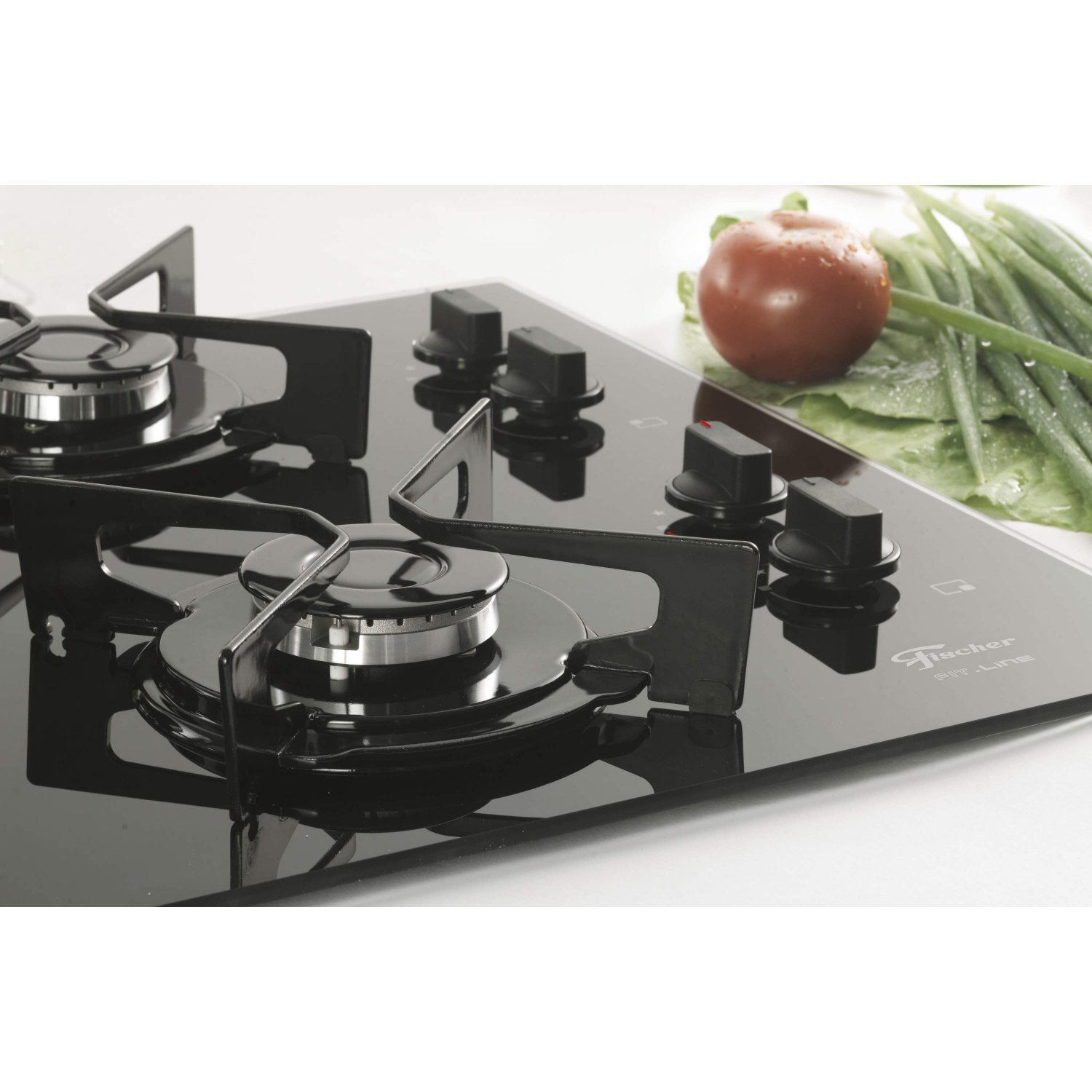 Cooktop 4 Bocas a Gás Mesa Vidro Fit Line Fischer Bivolt Preto