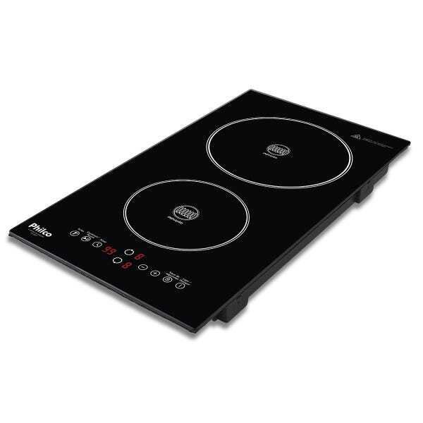 Cooktop de Indução Philco 2 bocas PCT02P 9 Potências 220V MadeiraMadeira