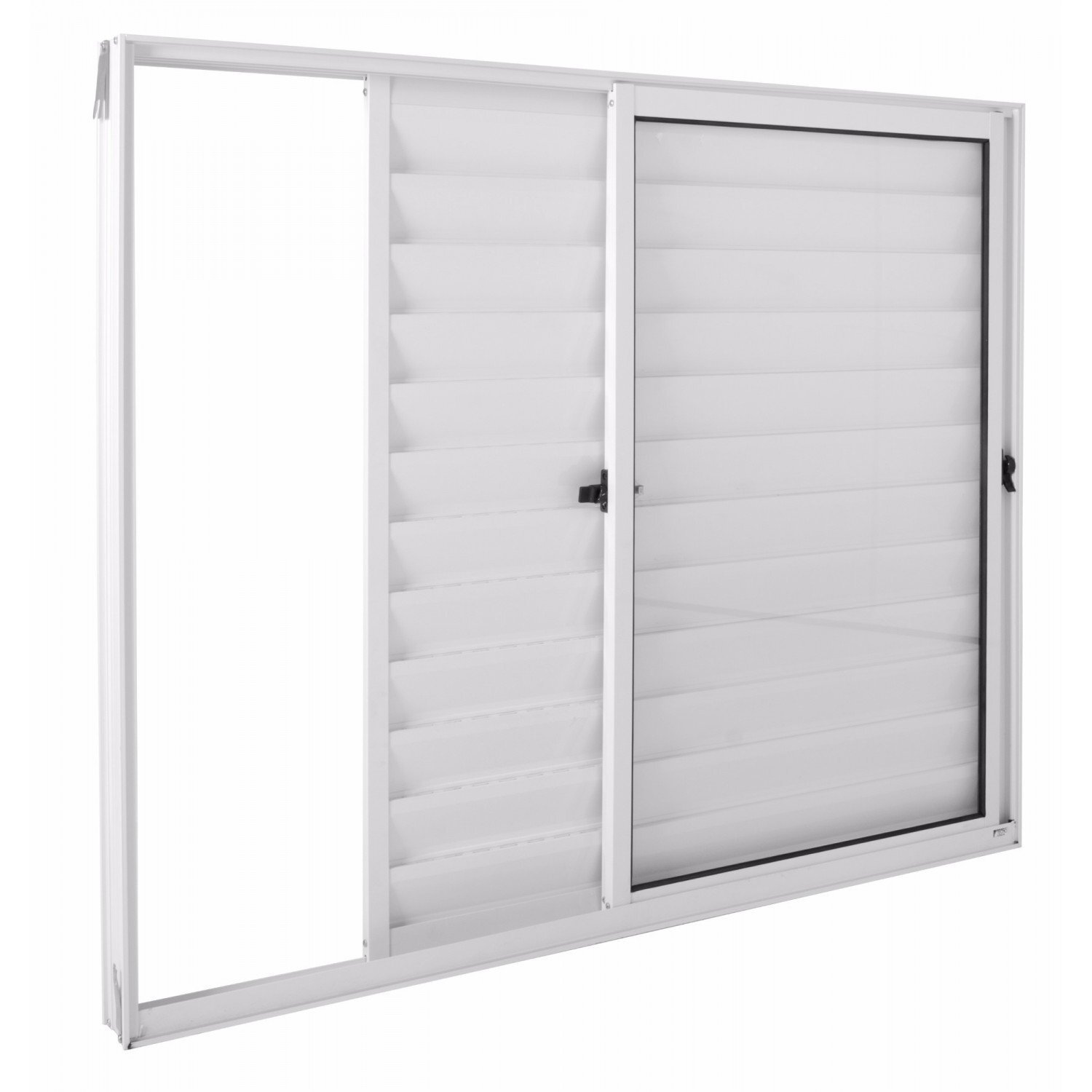 Menor preço em Janela Veneziana Alumínio 3 Folhas Vidro Liso Tecno Integral 100cmx120cmx7,8cm Branco
