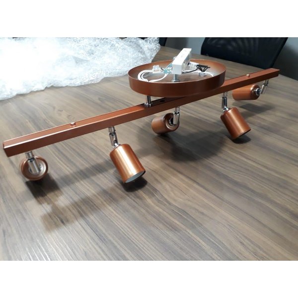 Luminária Articulada Moderna Industrial Trilho Spot B5 Cobre