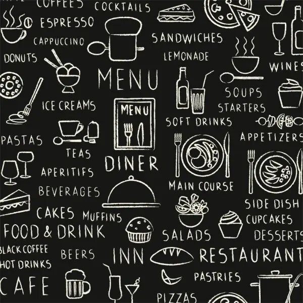 Papel De Parede Adesivo Gourmet Menu Restaurantes Cardapio Branco Madeiramadeira