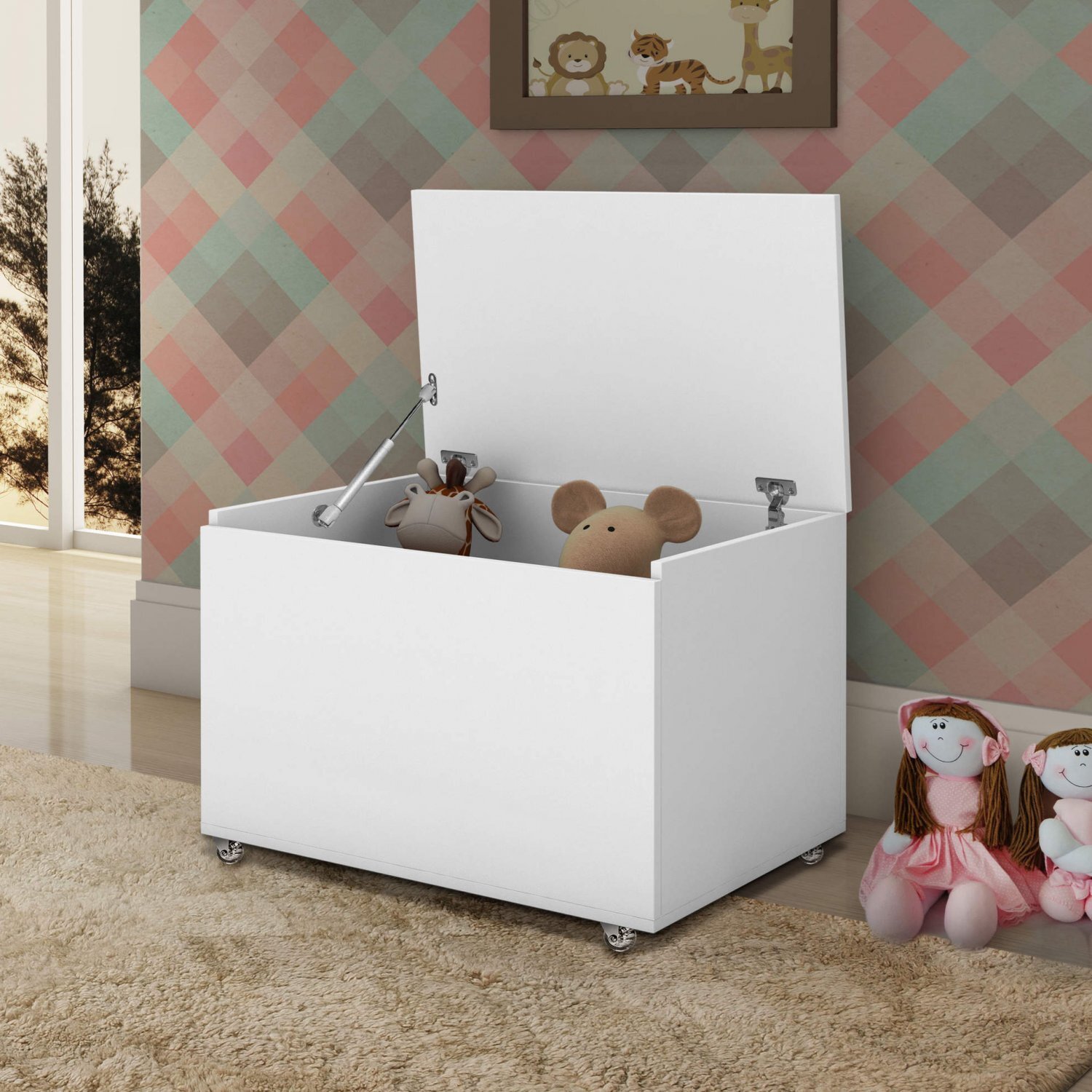 Baú para Brinquedos Toy Planet Baby Branco Acetinado | MadeiraMadeira