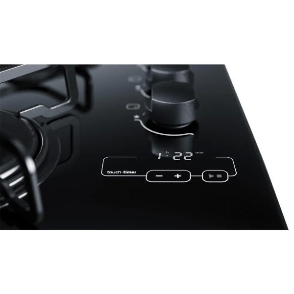 Cooktop 4 bocas Brastemp com duplachama e timer touch BDT62AE Preto MadeiraMadeira