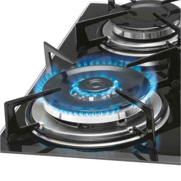 Cooktop 4 Bocas a Gás Tripla Chama Bivolt Fischer Preto MadeiraMadeira