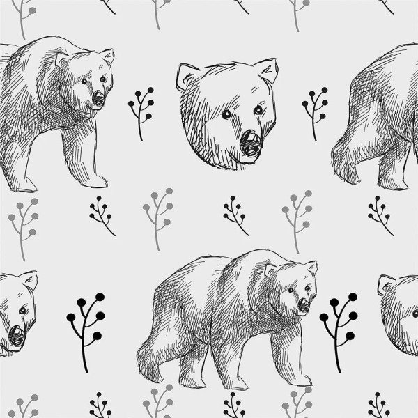 Papel De Parede Urso Desenho 0 58 X 2 50 Metros Madeiramadeira