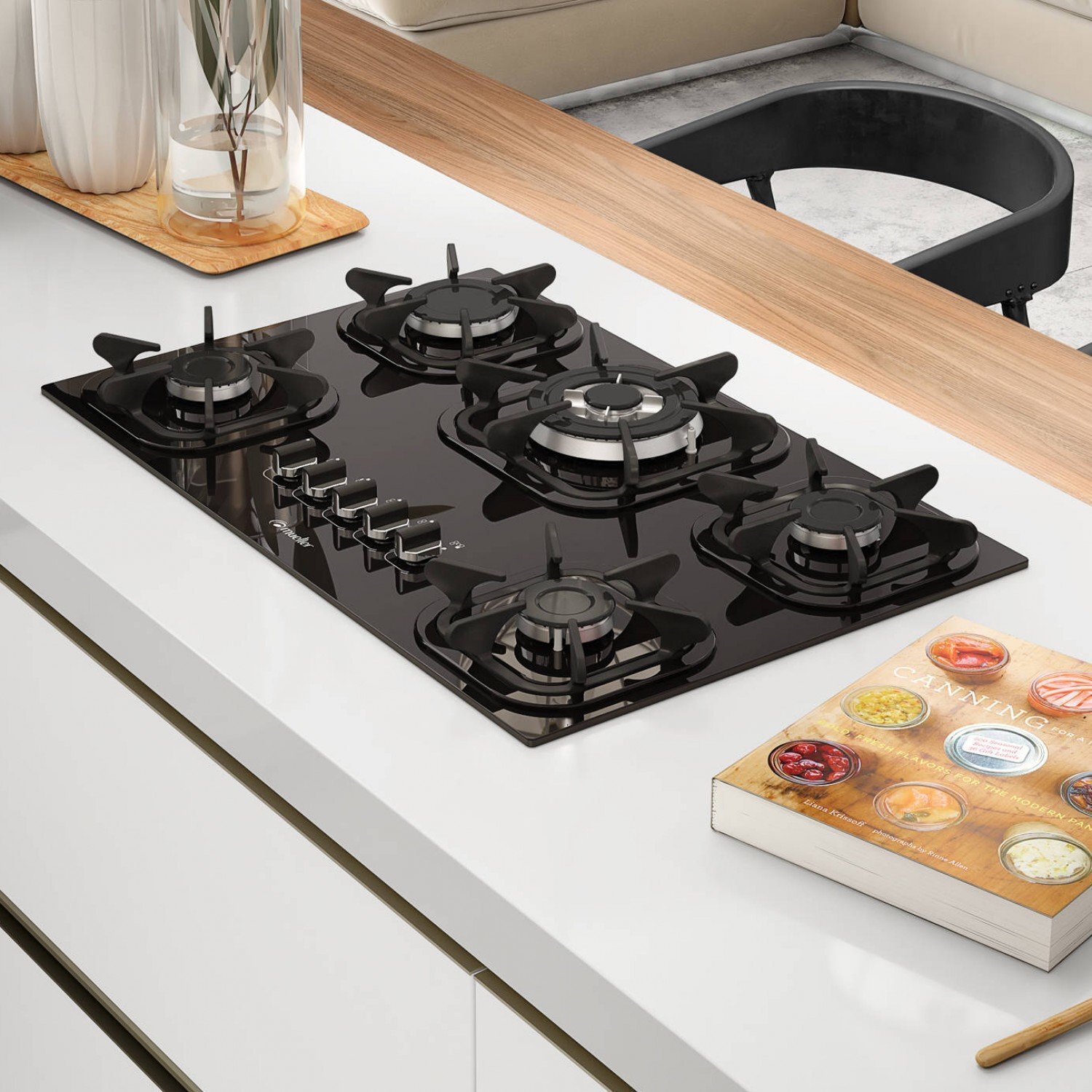 Cooktop 5 Bocas Tripla Chama a Gás Superautomático Mueller Preto