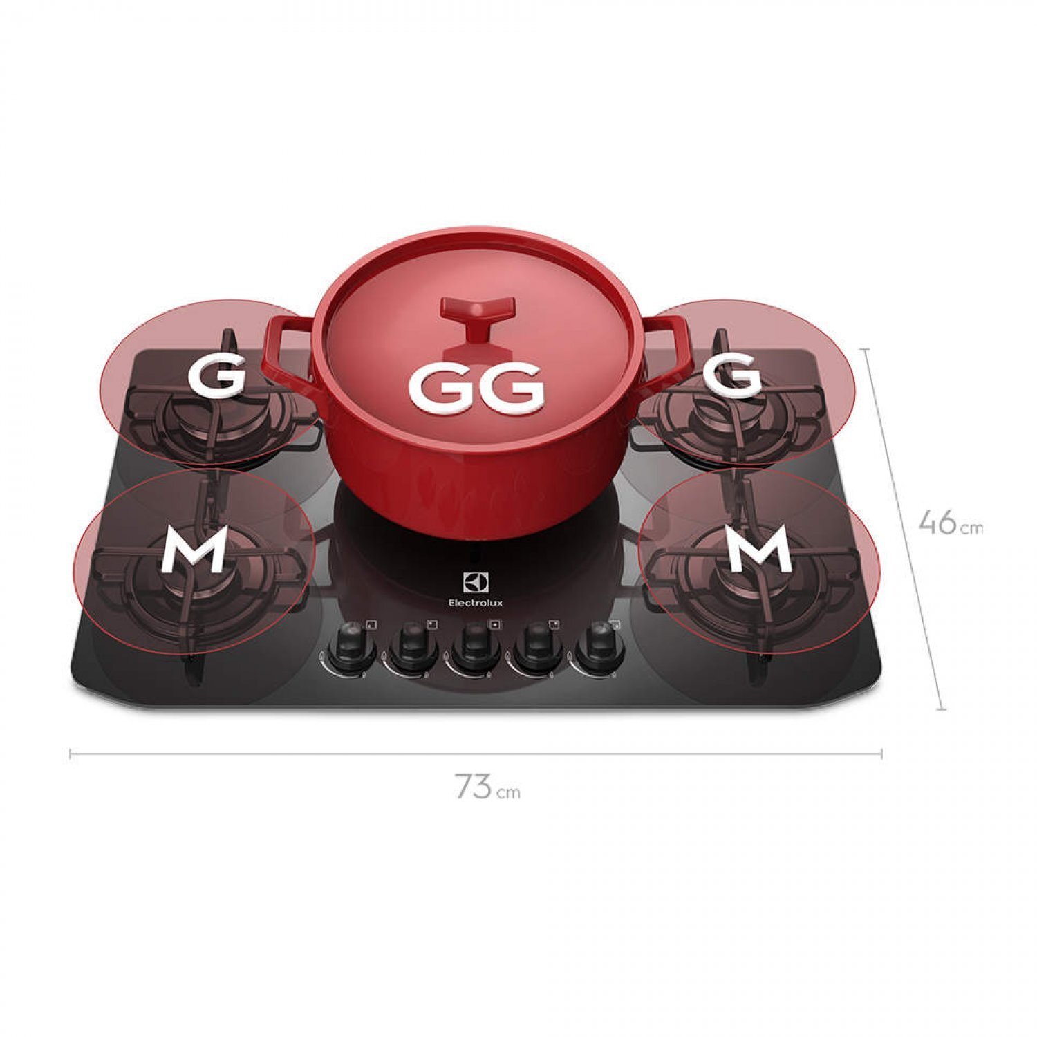 Cooktop Electrolux 5 Bocas a Gás Superautomatico Mesa em Vidro GC70V