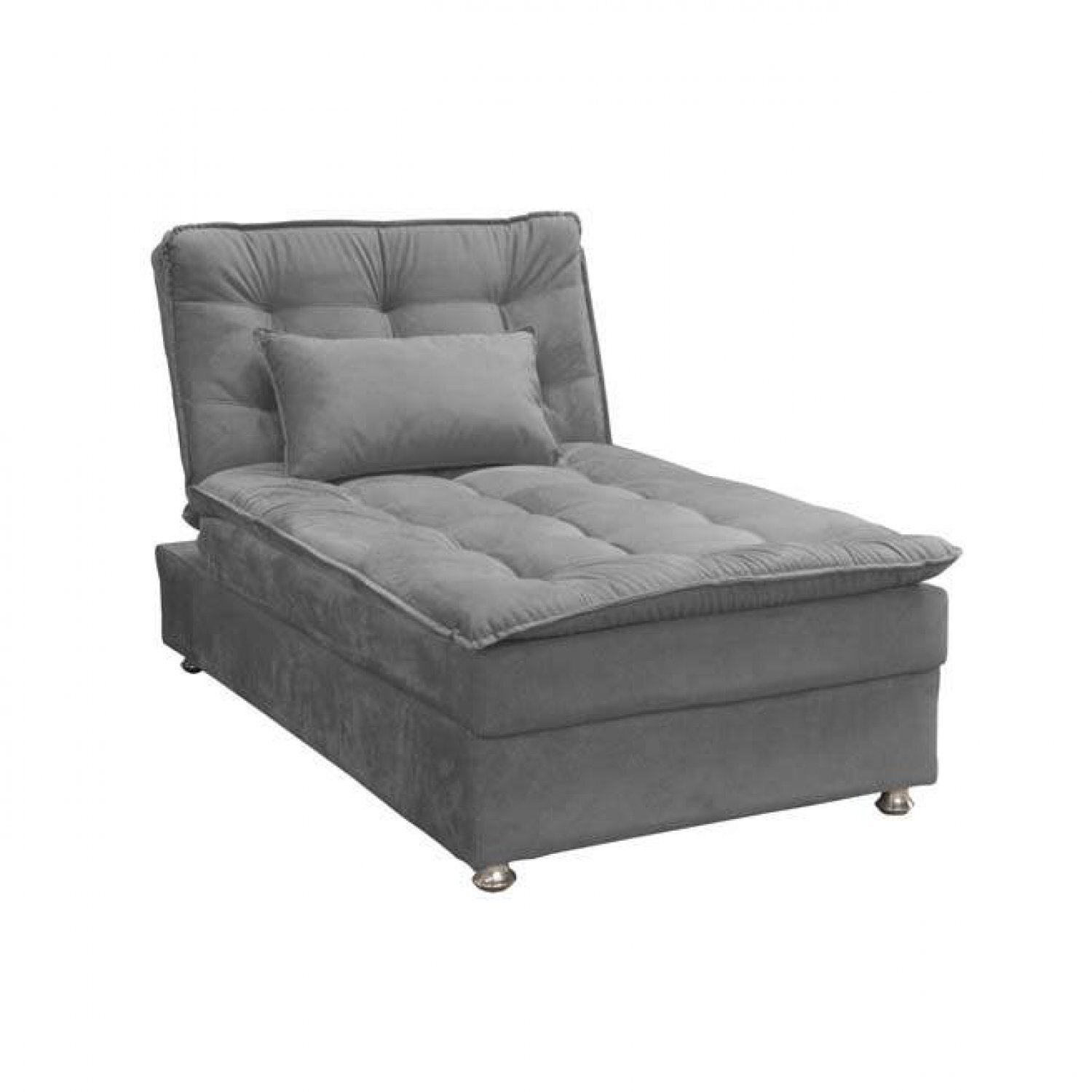 Sofá Cama Chaise 1 Lugar Penélope Matrix Cinza MadeiraMadeira