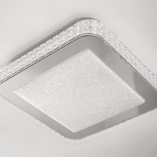 Lustre Led Em Acrilico Borda Espelhada 40x40 Gemini 24W 3000K St1380 ...
