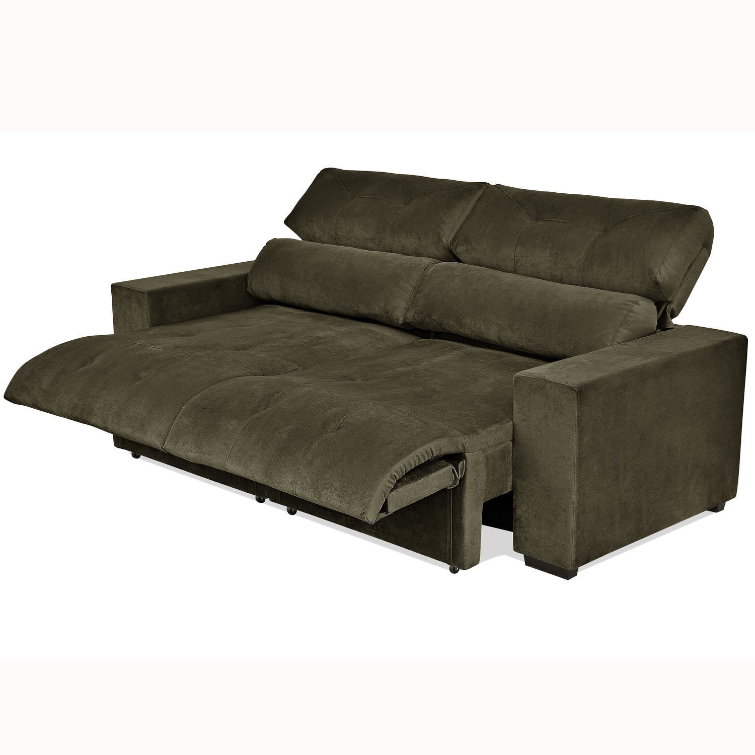 Sofá Retrátil e Reclinável 3 Lugares Realce Gralha Azul Marrom