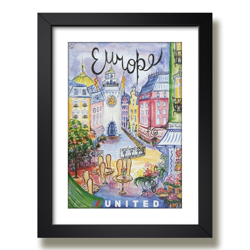 Quadro Decorativo Retro Vintage K9q Cidades Europa Loja Sala Madeiramadeira