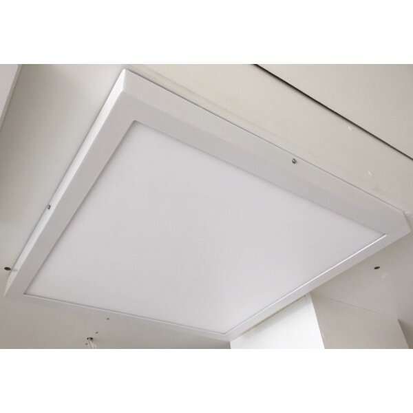 Plafon Sobrepor 48w Slim Luminaria Led Quadrada 60cm Teto Eurolume