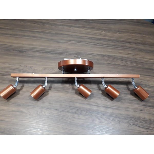 Luminária Articulada Moderna Industrial Trilho Spot B5 Cobre