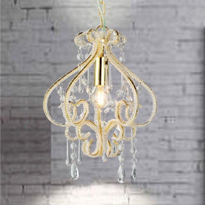 Lustre Candelabro Pendente Cristal Acrílico Dourado LM1919 MadeiraMadeira