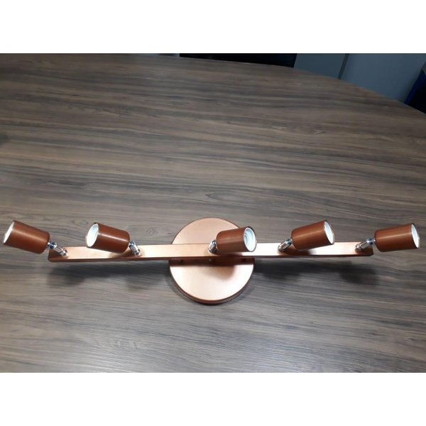 Luminária Articulada Moderna Industrial Trilho Spot B5 Cobre
