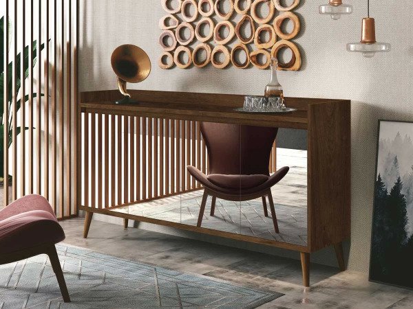 Buffet Aparador Retrô com Espelho Clássico Malbec - MoveisAqui é ruim? Buffet Aparador Retrô com Espelho Clássico Malbec - MoveisAqui é boa?