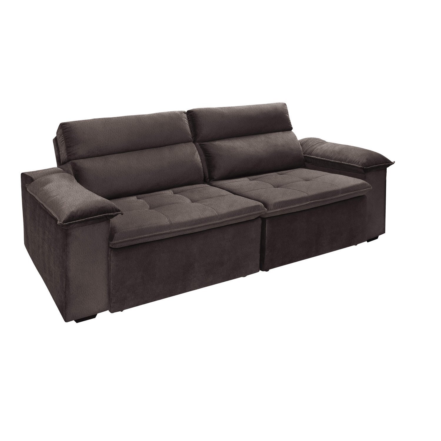 Sofá Retrátil e Reclinável 3 Lugares Avalon Hellen Estofados Café