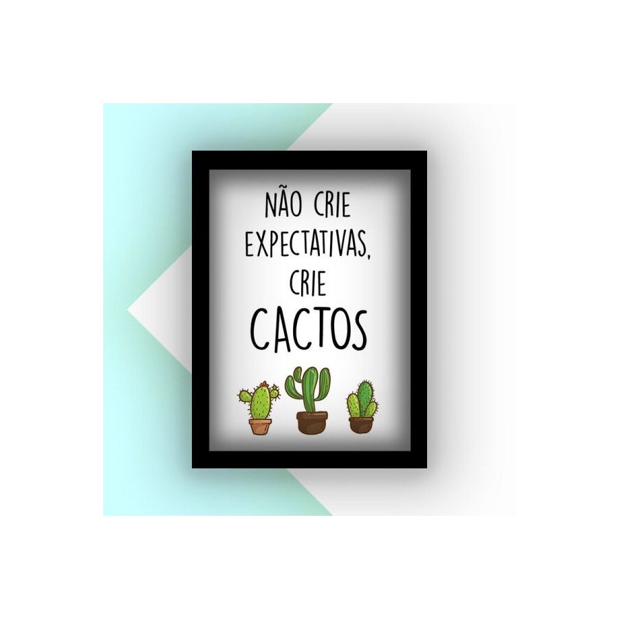 Mosaico De Quadros Para Sala Quarto Cozinha Frases E Cactos 20x30 Preto Preto Madeiramadeira