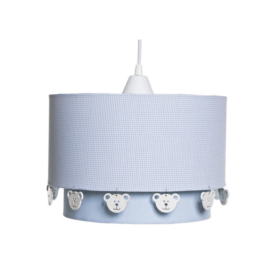 Lustre Tubular Duplo Azul Ursinhos Quarto Bebe Infantil Menino Azul Madeiramadeira