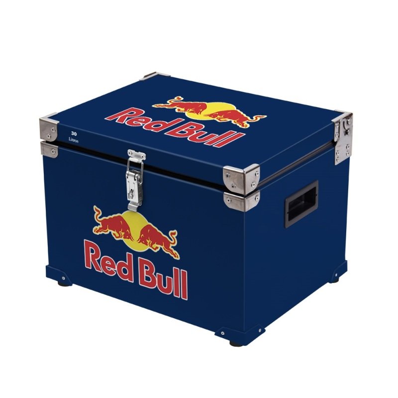 Caixa Térmicas Cooler 30 Litros em Metal Logo Red Bull MadeiraMadeira