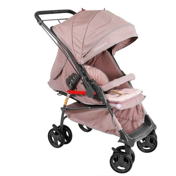 Carrinho De Bebe Reversivel Maranello Ii Galzerano Cinza Rosa Grafite Madeiramadeira