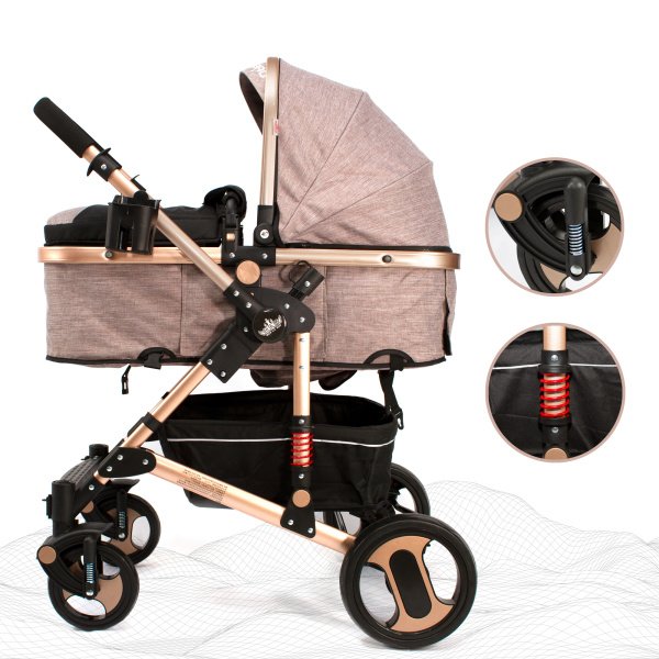 Carrinho De Bebe Moises Reversivel Luxo Mc5014bg Unica Madeiramadeira