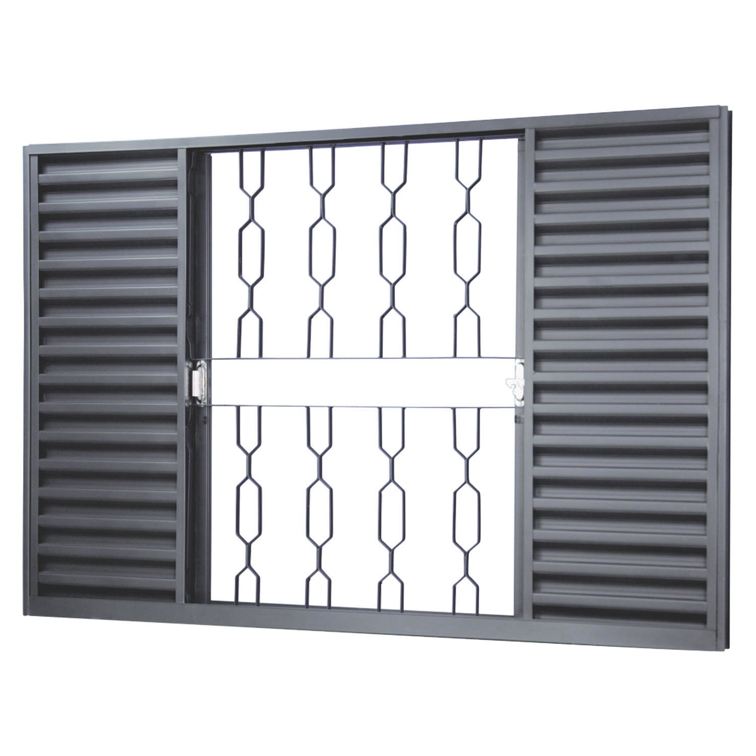 Menor preço em Janela Veneziana Aço 4 Folhas com Grade Elo MGM Minas Sul 100cmx120cm Primer