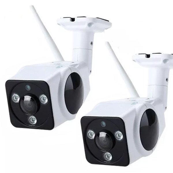 Kit 2 Camera De Segurança Ip Externa Visão Noturna 360º Wifi Hd 960p