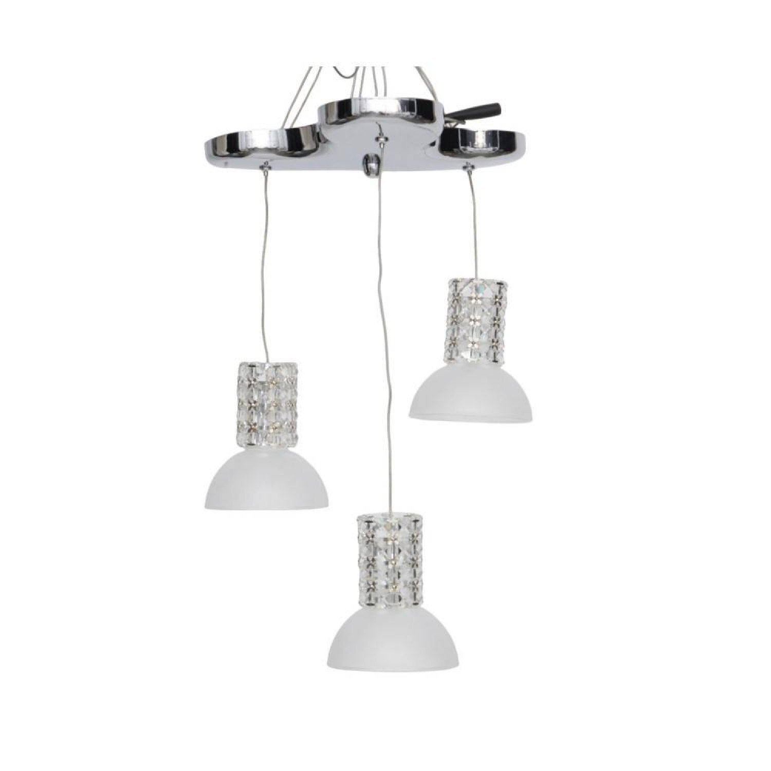 Pendente de Vidro 3 Lâmpadas G4 Bella Iluminação 220V Branco Menor preço em Pendente de Vidro 3 Lâmpadas G4 Bella Iluminação 220V Branco