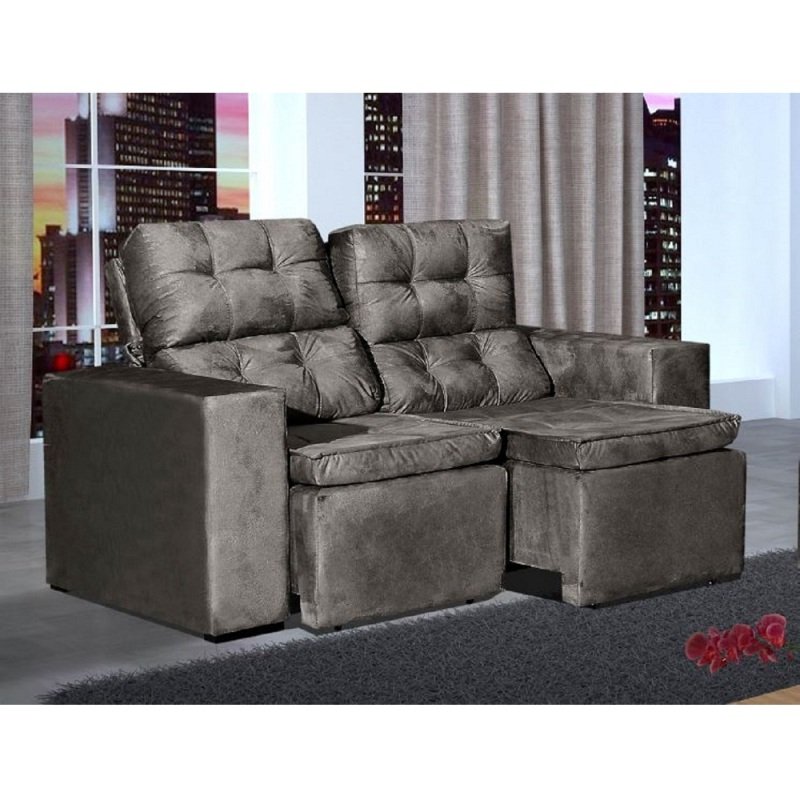 Sofá Bom Pastor Malibu retrátil e reclinável 2 Lugares com Pillow Top