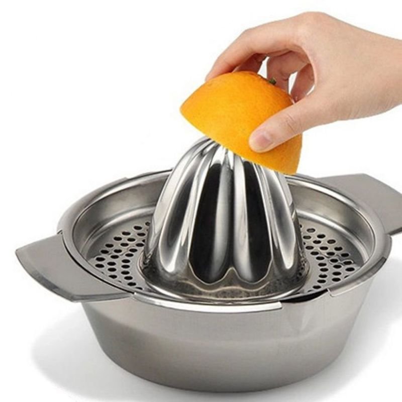 Espremedor de Laranja Manual em Aço Inox 12x11 cm - Ke Home prata ...