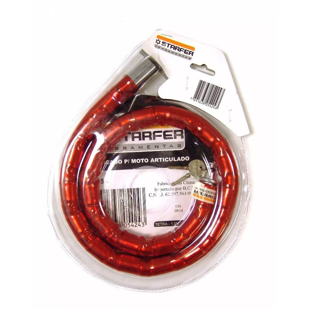 Cadeado Articulado Starfer Trava Moto 1m X 24mm Chave Tetra é boa?