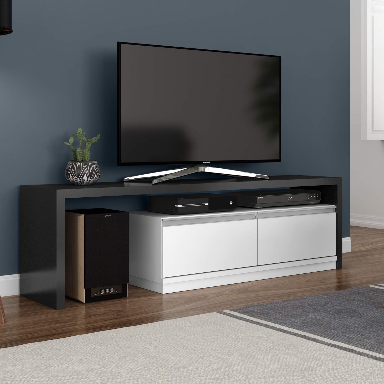 Rack para TV até 60 Polegadas 2 Gavetas Molinara Contemporâneo Siena