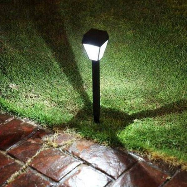 Kit 4 Luminária Solar Balizadora de Jardim Espeto Colonial LED Branco