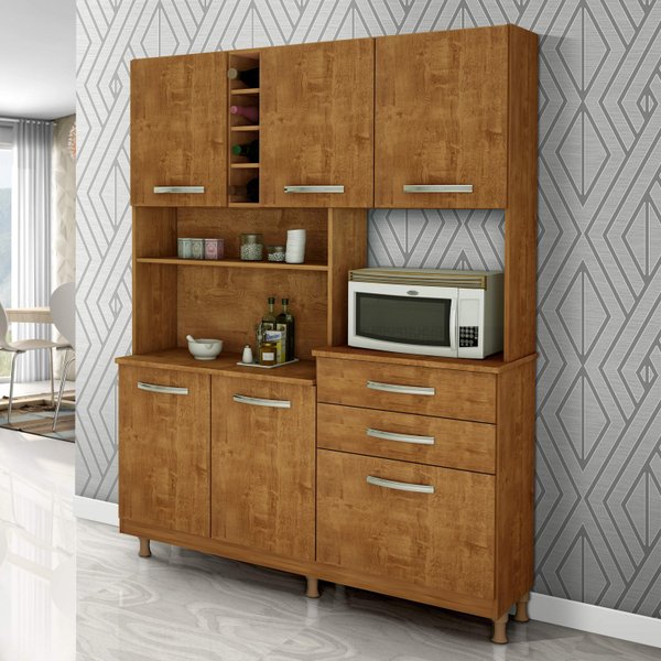 Armário para Cozinha 6 Portas 2 Gavetas Maria Espresso Móveis Rovere