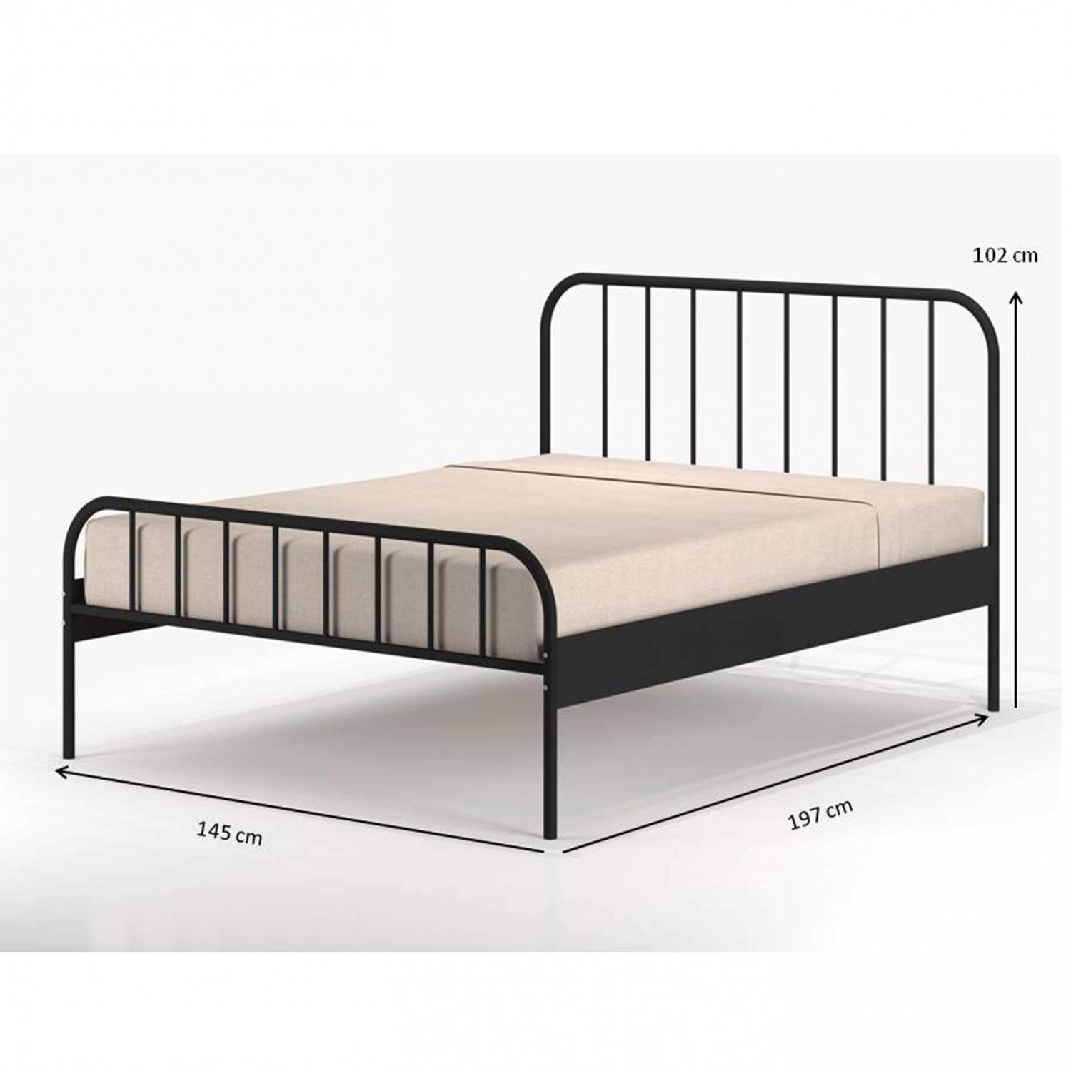 Cama Tubular Casal Julia Espresso Móveis Preto MadeiraMadeira