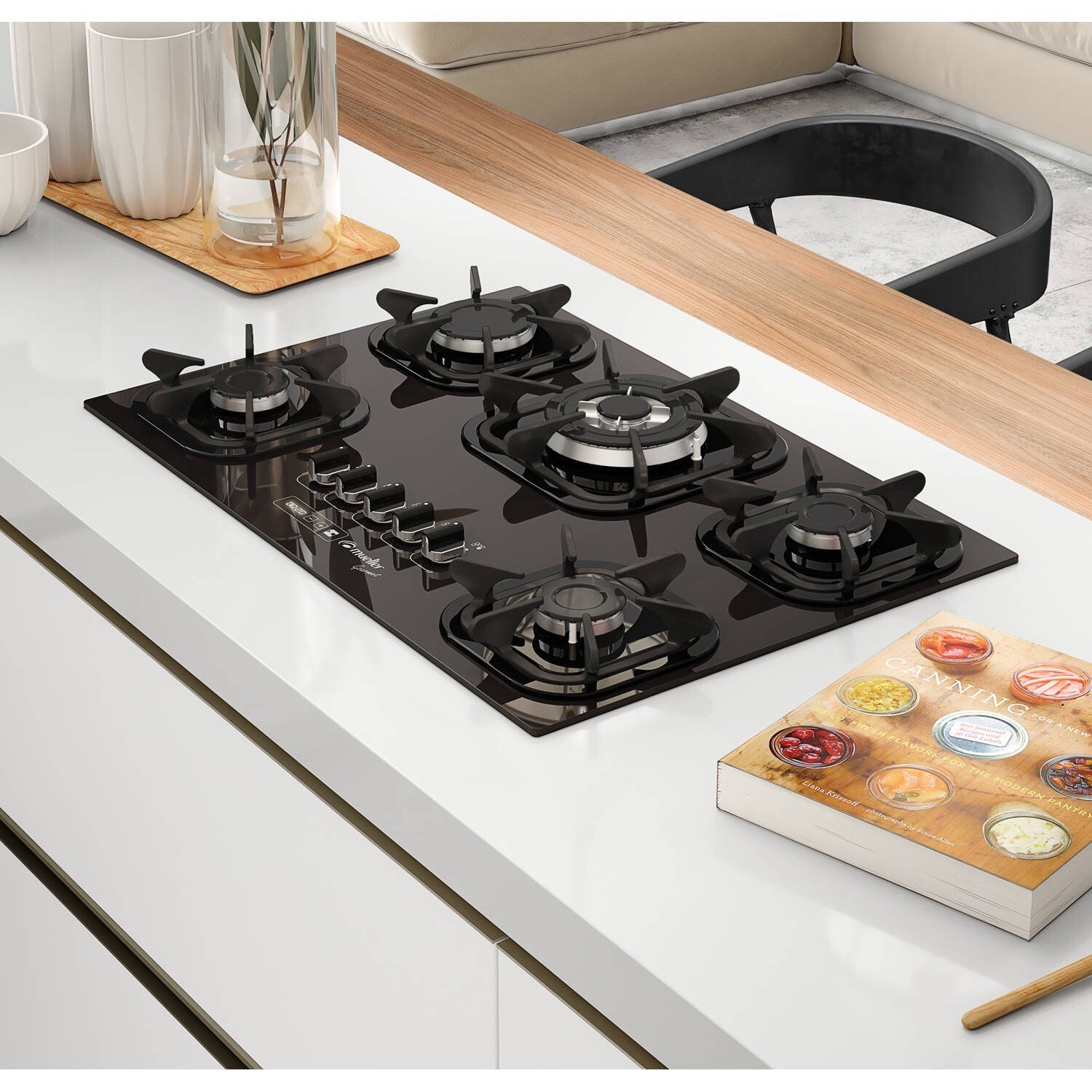 Cooktop Gourmet 5 Bocas Tripla Chama a Gás Superautomático Mueller