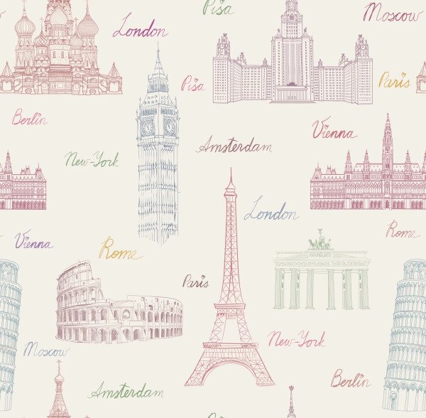 Papel De Parede Cidades Menina Paris Londres Rosa Claro 3m Madeiramadeira