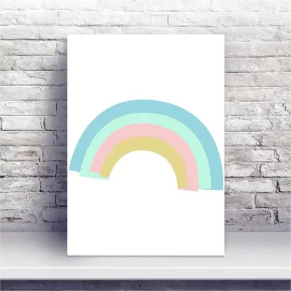 Placa Mdf Arco Iris Fundo Branco Madeiramadeira