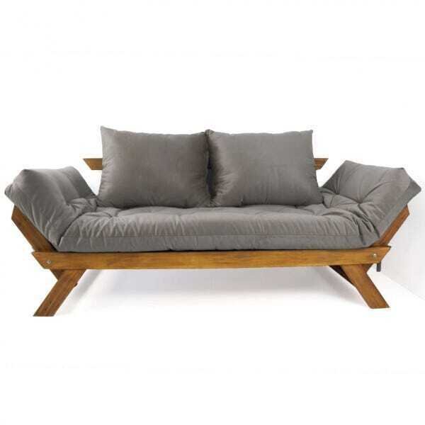 Sofá Japão Futon Em Madeira Maciça Imbuia Cinza MadeiraMadeira