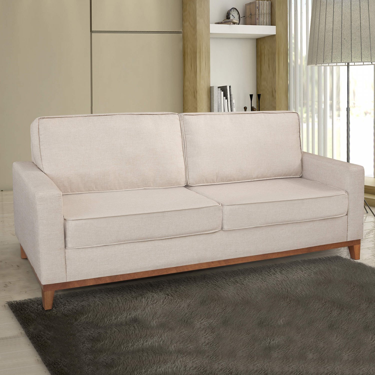 Sofá Dubai Living Siena Móveis Bege MadeiraMadeira