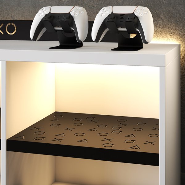 Rack Bancada Gamer Geek Madeira Branco Metal PS5 Com Led Incluso ...