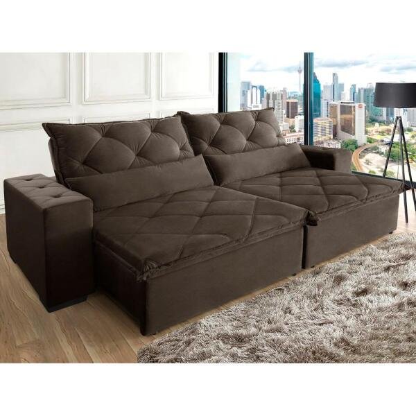 Menor preço em Sofá Lisboa 2,90 mts Pluma Café