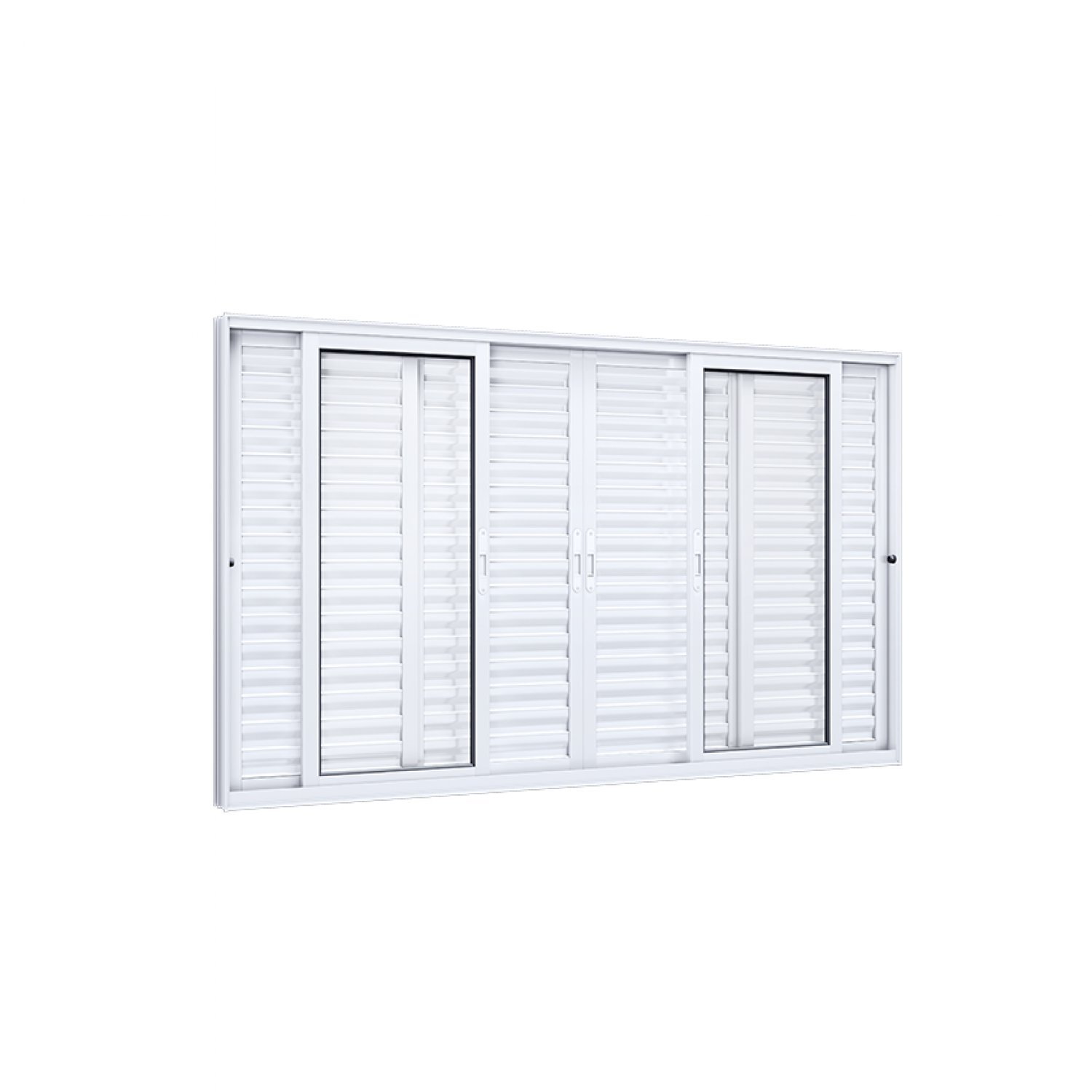 Menor preço em Janela Veneziana Alumínio Central 4 Folhas Móveis 2 Fixas Lucasa Eccellente 100cmx150cm Branco