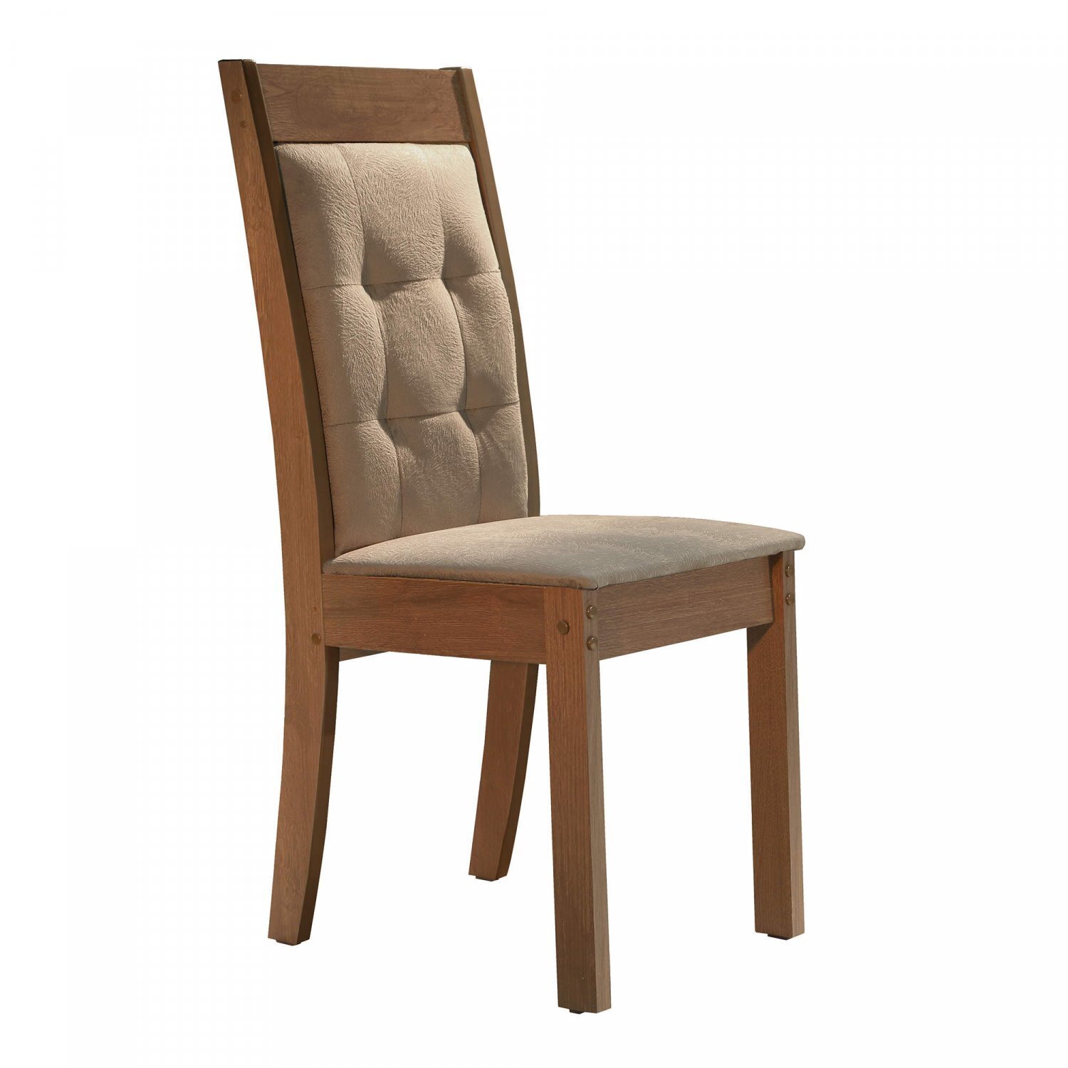 Conjunto 2 Cadeiras Estofadas Diamante Siena Móveis Chocolate/Suede