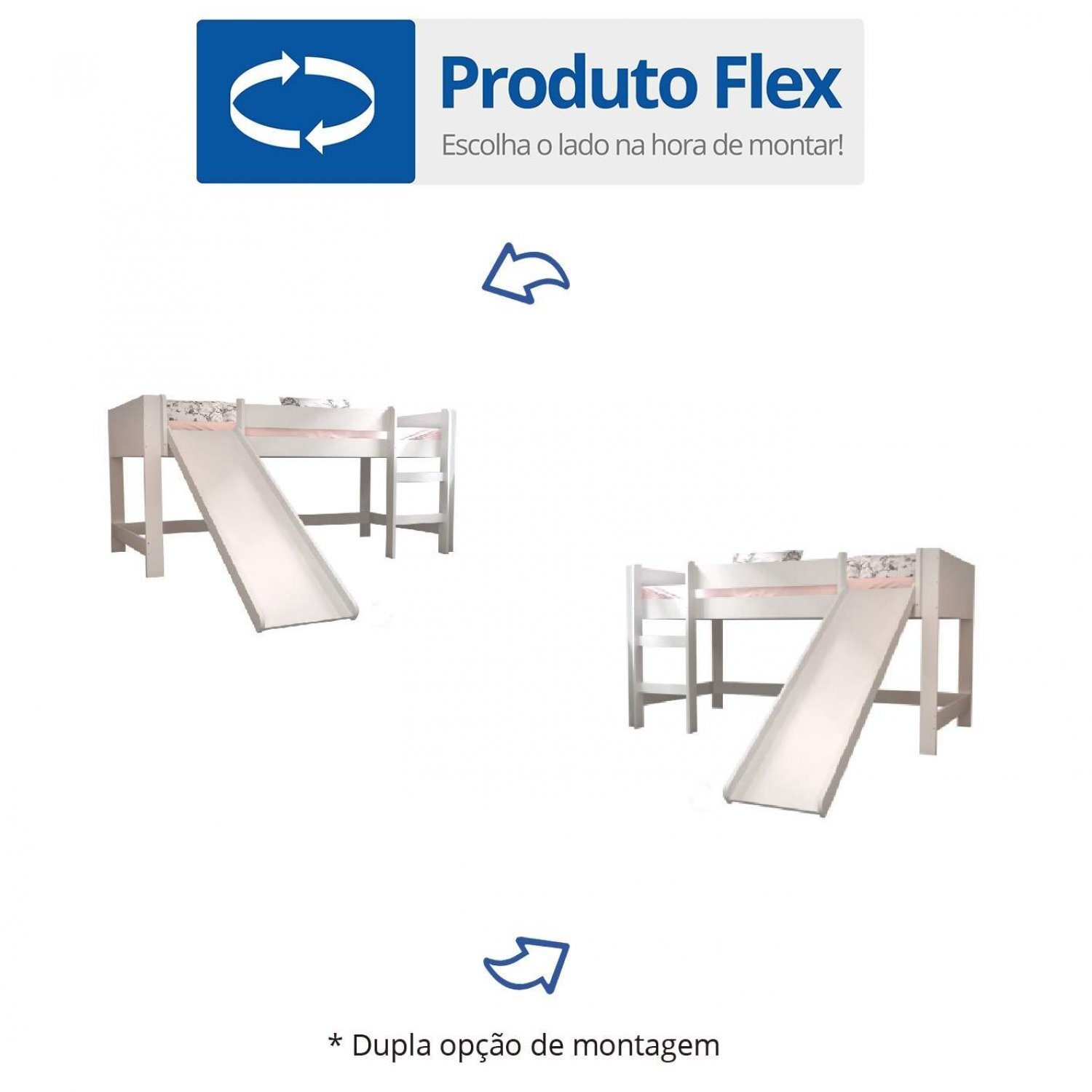 Cama infantil com escorregador cabana cacá siena móveis branco Clearance